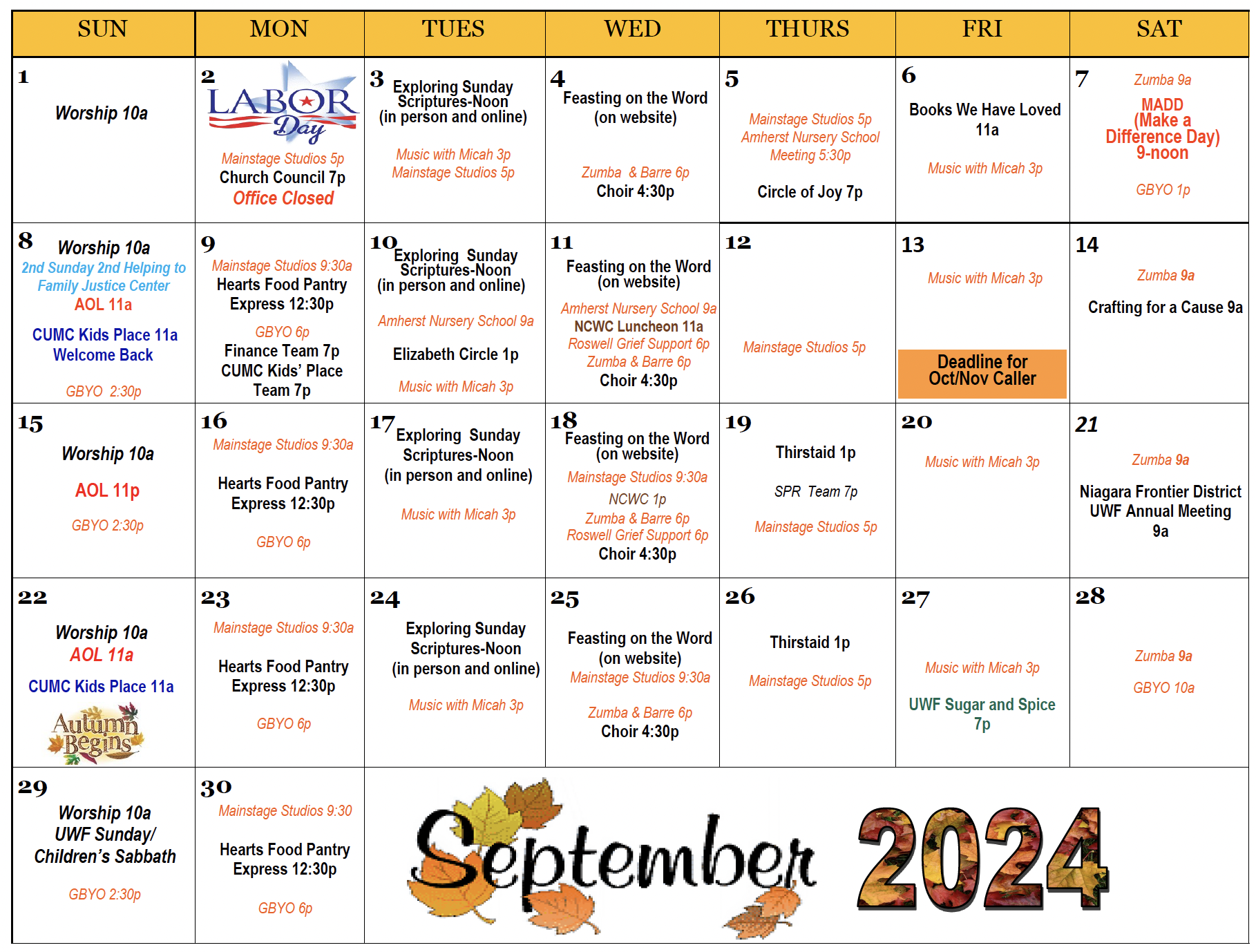 September 2024 calendar